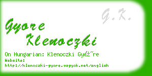 gyore klenoczki business card